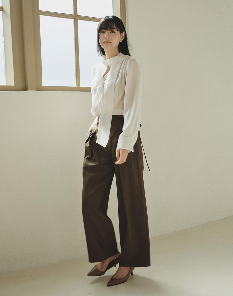 GIEMAR Ribbon Tie Slacks 2 Color