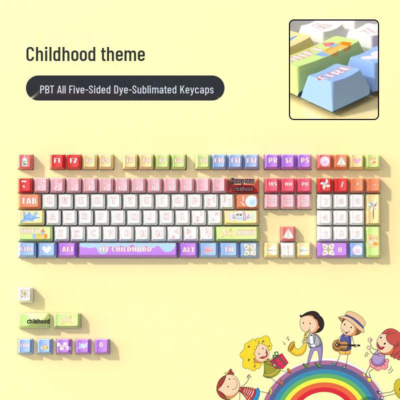 

PBT Thermal Sublimation Cute Creative Mechanical Keyboard Keycaps 38*16*3 cm