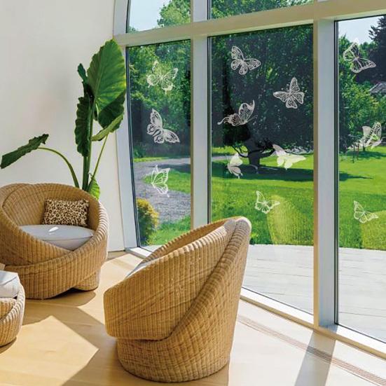 4 Sheets Butterfly Window Sticker To Prevent Bird Strikes Anti Collision Window Clings Reusable Static Glass Door Stickers for Spring Home Office