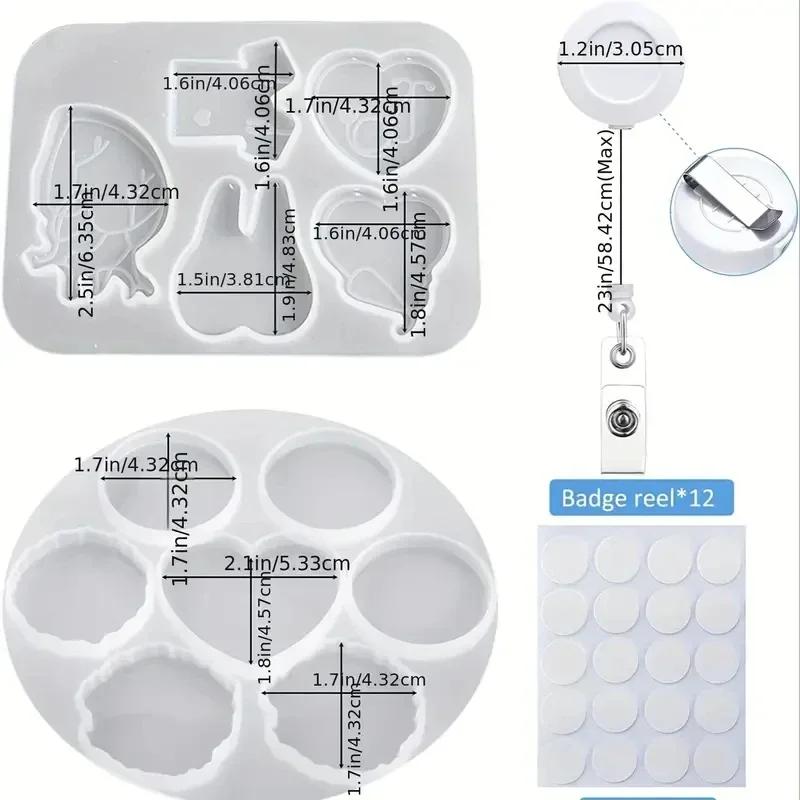 

1Set Silicone Resin Mold Set Medical Nurse Theme with Retractable Badge Reels for DIY Resin Keychain Pendant Craft Molds