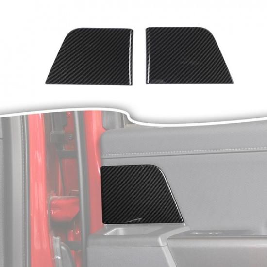 Interior Rear Door Handles Panel Trim Cover For Ford F150 - Carbon Fiber
