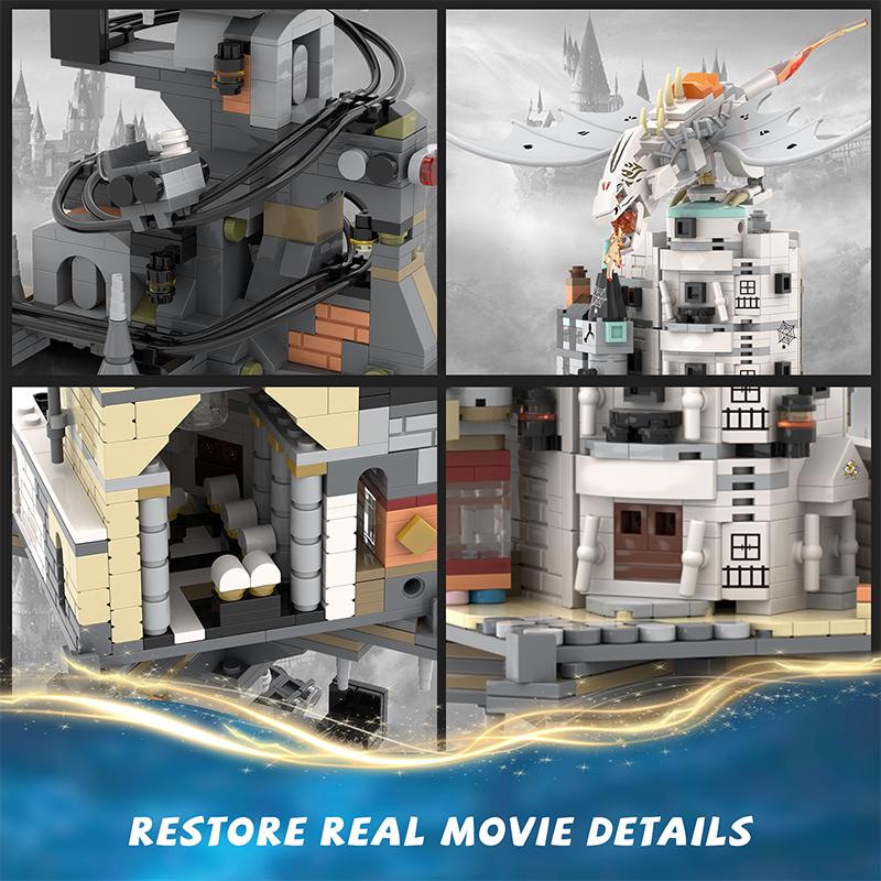 Wizard Tower Magic World Dragon MOC Building Bricks Set Blocks Toys For Adults Birthday Gifts 1056pcs Gringottses Decor Model