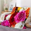 Red Roses Flannel Throw Blanket Valentine's Day Romantic Flower Blanket for Bed Sofa Couch Super Soft Lightweight King Full Size