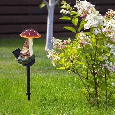 Solar Mushroom Garden Lights Solar Powered Fairy Mushroom Statue LED Lights Landscape Lighting Pathway Stakes Decorative Stakes