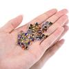 10pcs Glass Heart Pendants Base Stainless Steel Double Hole Colorful Crystal Charms Connector for DIY Necklace Jewelry Makings