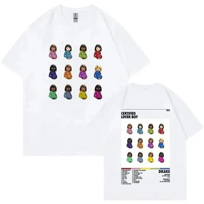 Rapper Drake Certified Lover Boy Album Men Women Cotton T-Shirt Printed Hip Hop T Shirt Short Sleeve Tshirt Over Tee Clothes#Color