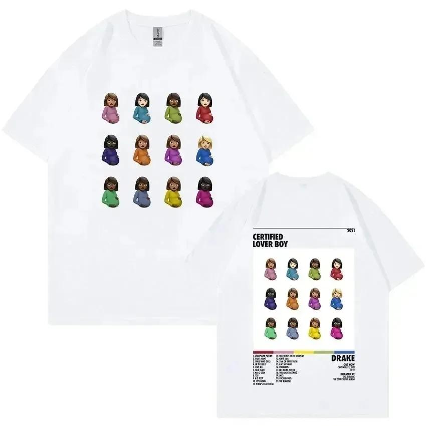 Rapper Drake Certified Lover Boy Album Men Women Cotton T-Shirt Printed Hip Hop T Shirt Short Sleeve Tshirt Over Tee Clothes#Color