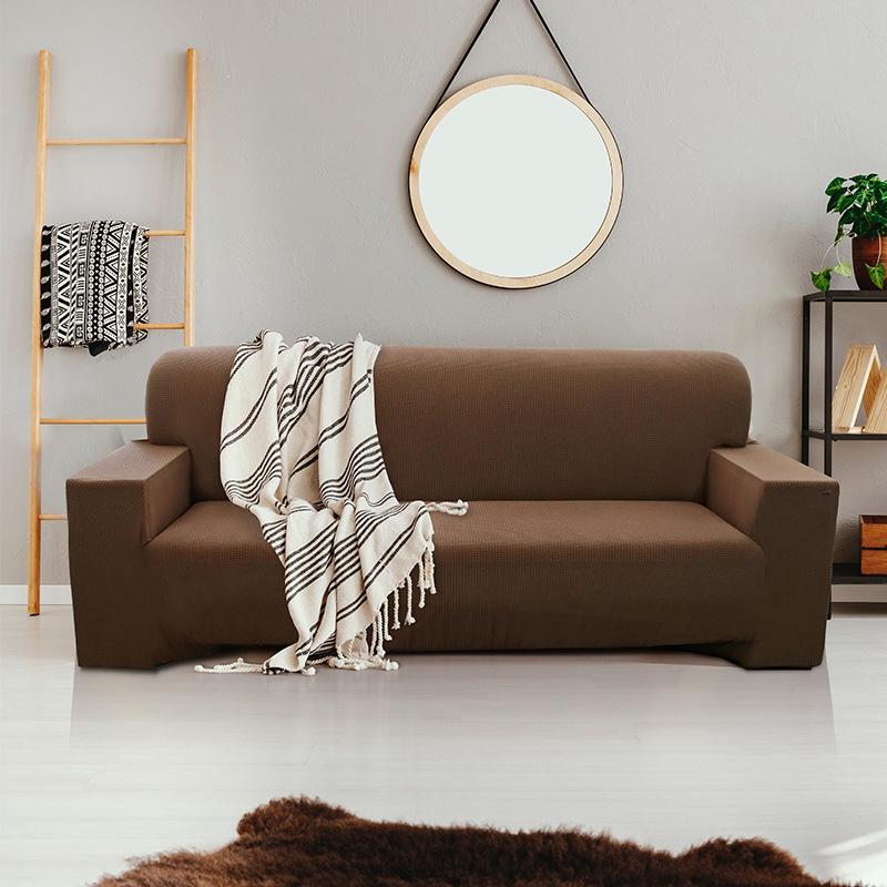 Waterproof Elastic Sofa Cover Cover Full Package Solid Color Thickened Corn Lint Polar Fleece Single and Double Three or Four People