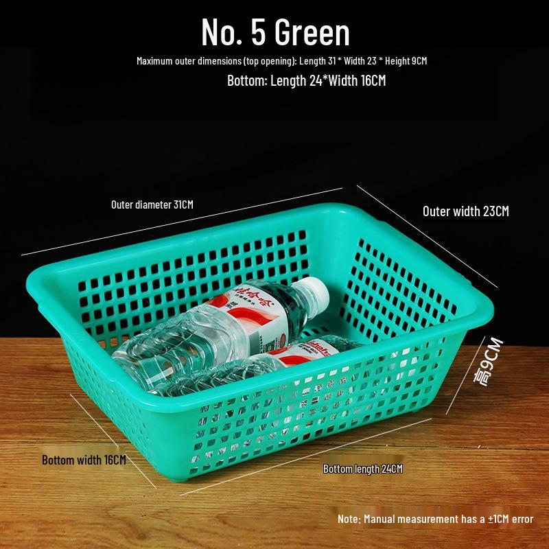 Large White Plastic Rectangular Kitchen Basket for Draining, Washing, and Storage