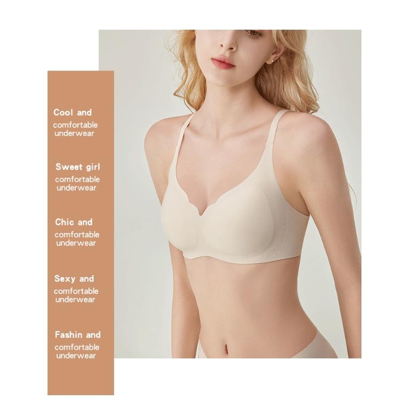 Women Seamless Invisible Wireless Thin Gathering Bra For Small And Large Chest