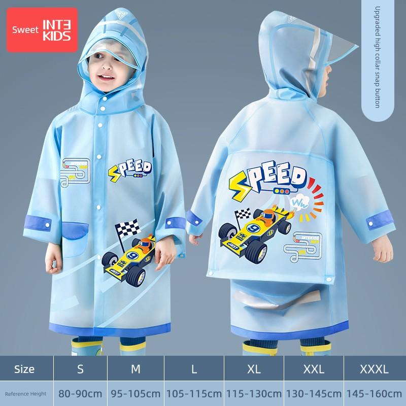 Children's Raincoat for Boys and Girls, Transparent Rain Poncho for Toddlers and Kindergarten Kids, Dinosaur Raincoat, Rain Gear