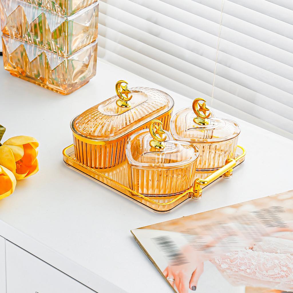 Middle Eastern Festival Fruit Tray Living Room Transparent Refreshment Tea Table Snacks Place Plate Candy Snack Plate