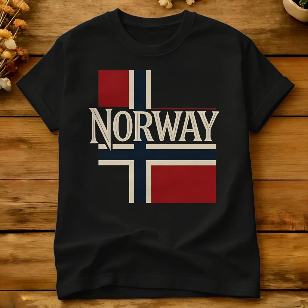 Norway Flag Design TShirt Unisex Y2k Basic TShirts Summer ONeck Harajuku Tees Hot Sale Big Size Tops