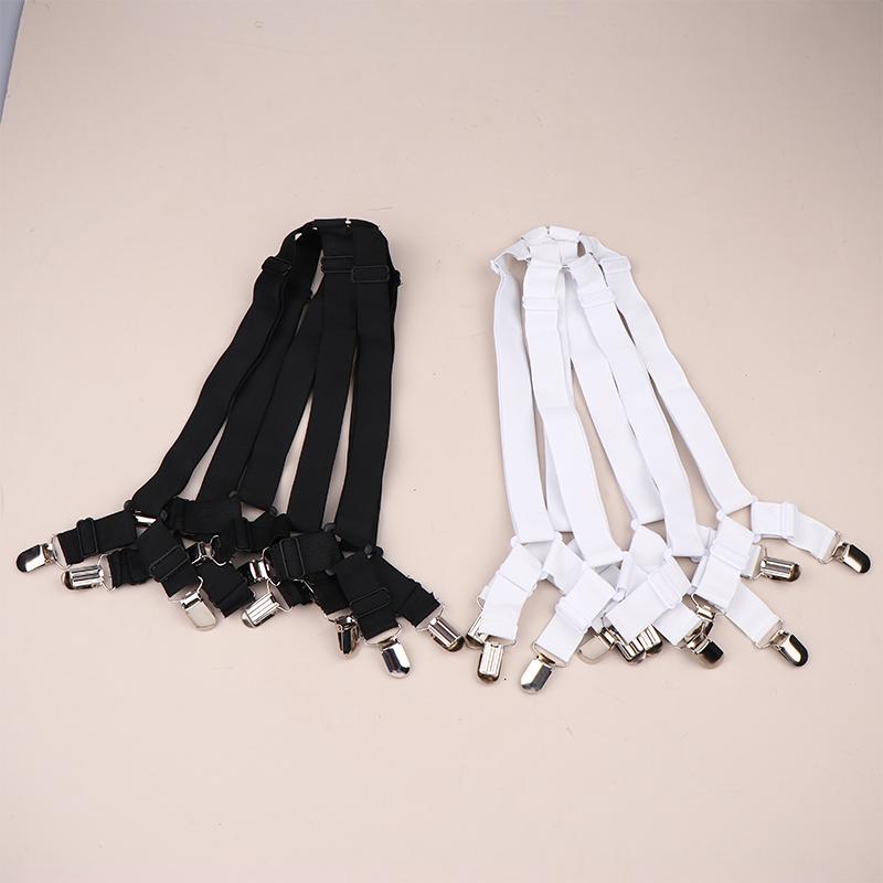 1/2/3Pcs Adjustable Elastic Bed Sheet Holder Mattress Clip Fasteners Cover Blankets Non-Slip Fixing Strap Grippers Black/White
