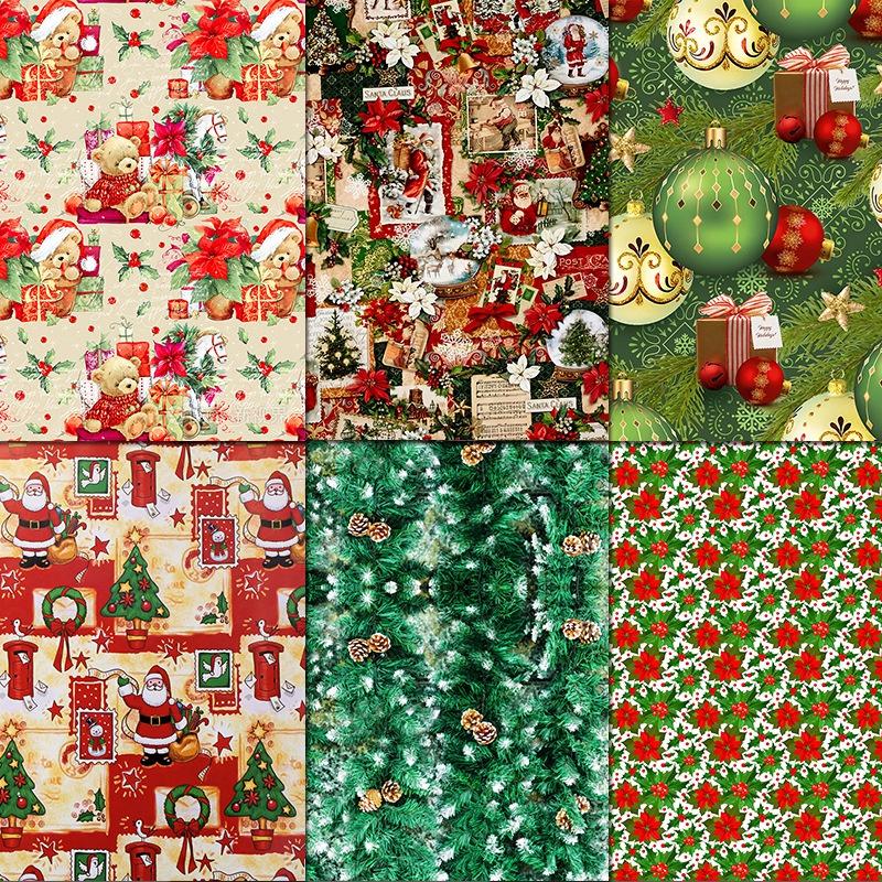 Merry Christmas Crapbook Paper Pad 6x6inch Single-Sided Vintage Scrapbooking DIY Decorative Cardmaking Supplies 24pcs Junk Journaling Craft Paper