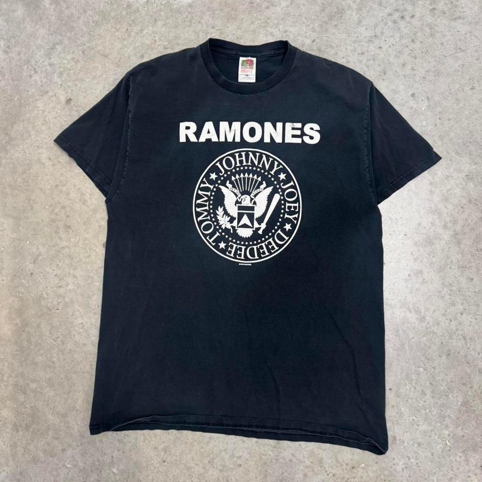 Vintage 1999 Ramones Punk Band Tee Seal Faded Black Mens XL Unisex T-Shirt XXXXL
