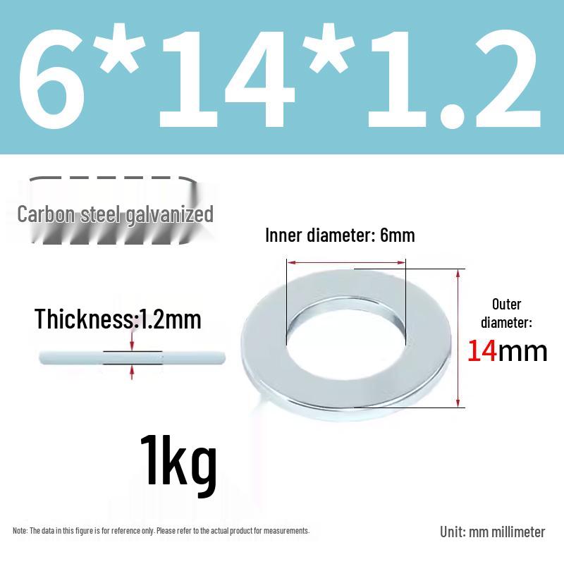 Oversized Thickened Galvanized Iron Flat Washer M2M3456810-M6