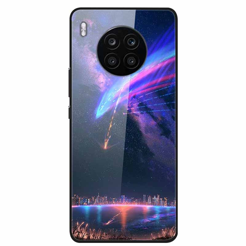 Tempered Glass Cases For Honor 50 Lite Covers Protective Fashion Hard Back Cover for Huawei Honor 50 Lite Phone Cases 50Lite Bag