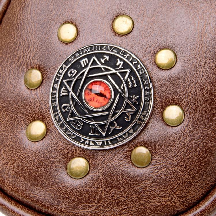 Portable Medieval Coin Bag PU Leather Belt Pouches Retro Waist Pack for Renaissance Halloween and Costume Parties