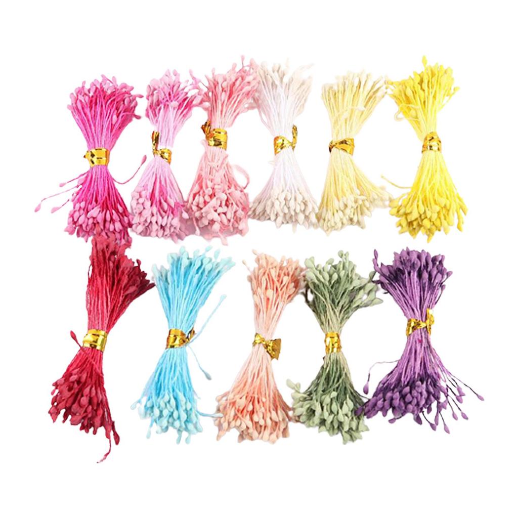 1100 Pieces 1mm Artificial flower Stamen Double Tip Pearlescent Crafts Cards Cakes Decoration Accessories Wedding Handmade