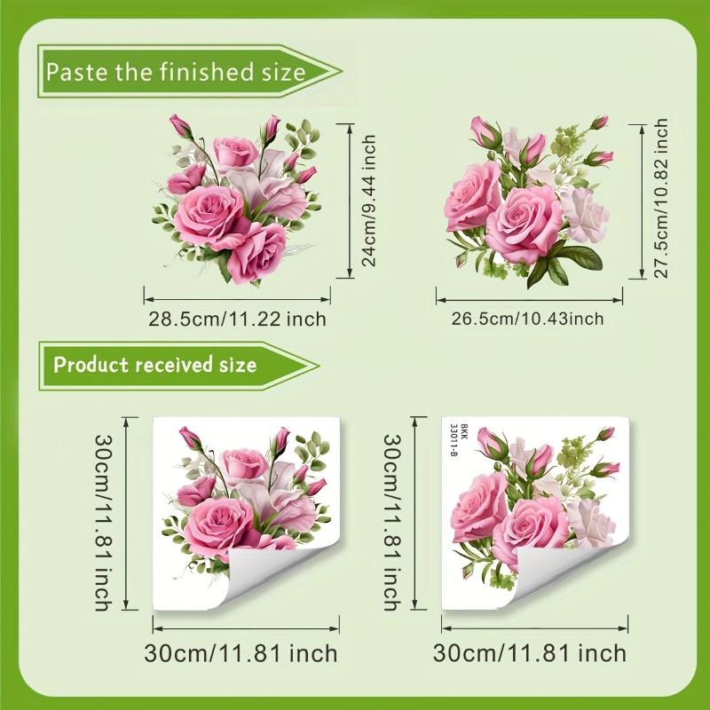 Rose Romantic Toilet Sticker Bathroom Toilet Decor Living Room Cabinet Refrigerator Home Decoration Decals Toilet Lid Decoration