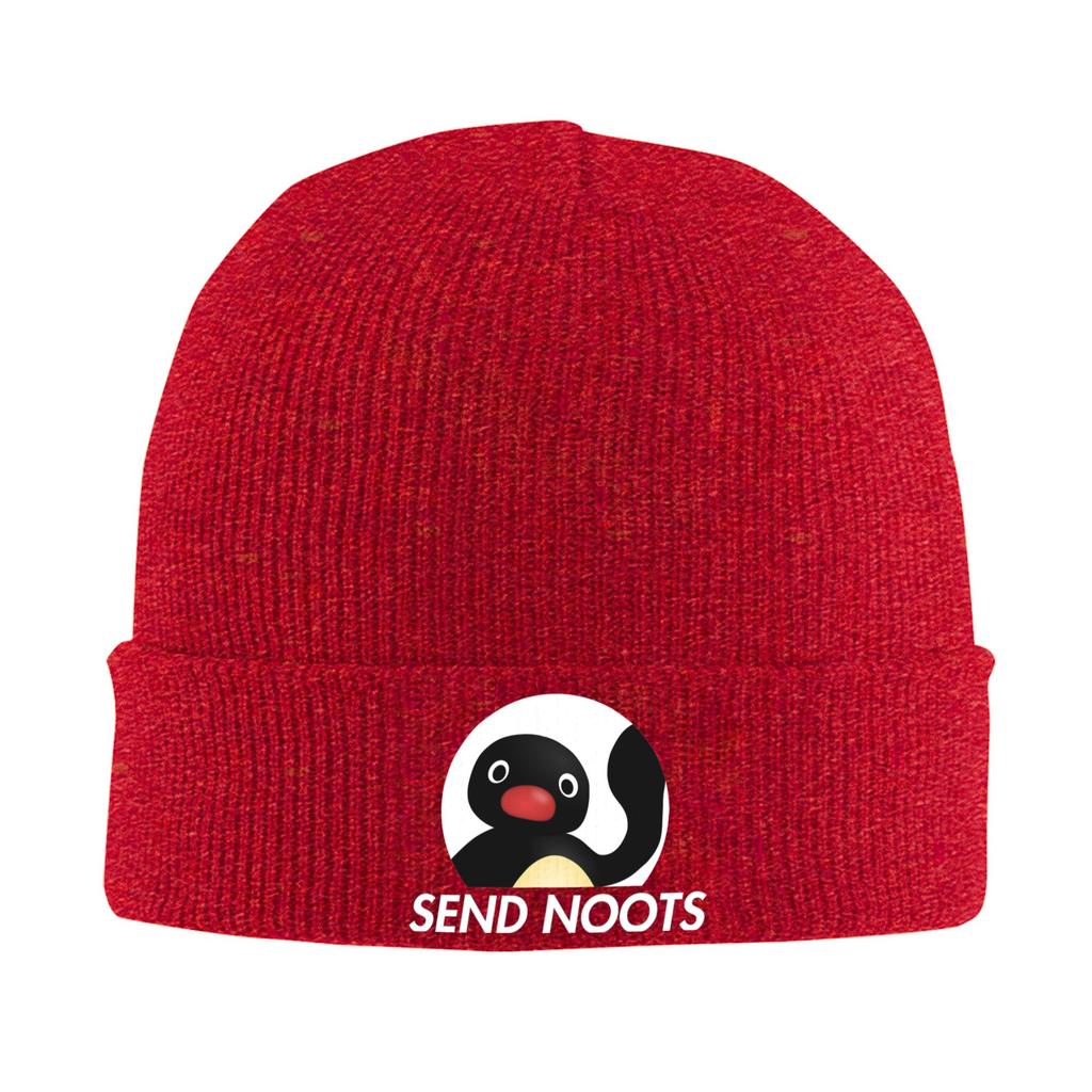Adult Unisex Send Noots Beanie Hats Penguin Casual Knitting Hat Autumn Winter Hippie Caps Graphic Warm Soft Bonnet Hats