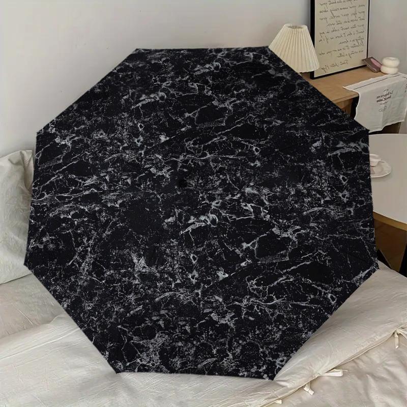 1pc Marble texture Pattern Umbrella Design Automatic Opening and Closing Umbrella, High-quality Travel Umbrella, Lightweight and Portable, -1002111