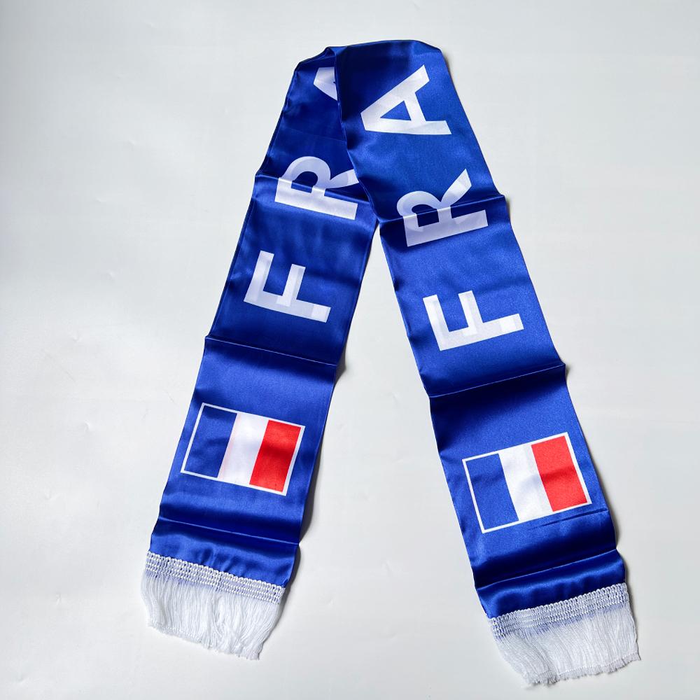 2026 USA Mexico Netherlands Scarf Flag  14x135cm Double-sided Printed Satin Iraq  Haiti France Scarf Flag