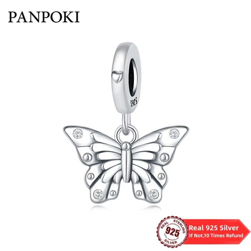 Plants Insects Charms Beads Real Copper Simple Butterfly Dangle Pendant Fit Fine Bracelet Diy Jewelry Gifts