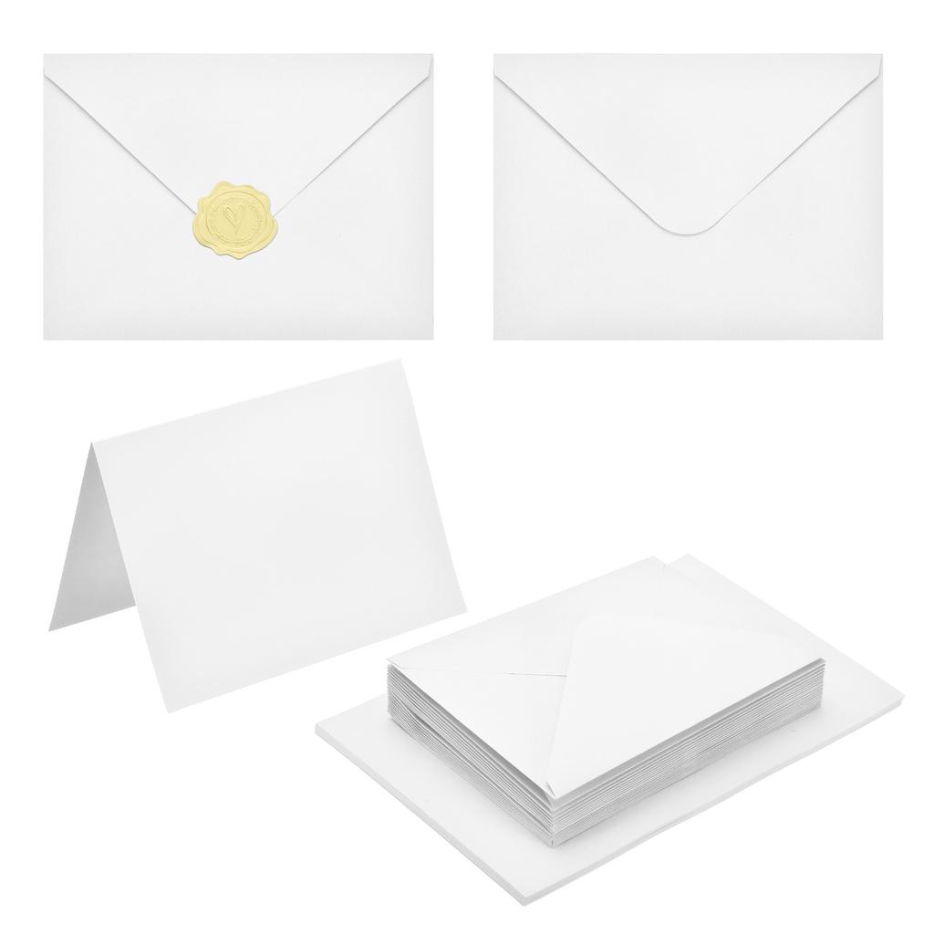 20Sets 4x6 Blank Cards and Envelopes V Flap A6 Envelopes with Cardstock & Gold Stickers for Greeting Cards Wedding Invitations