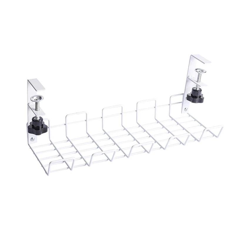 1 шт Подстольная полка для хранения Металлический лоток для прокладки кабелей Органайзер для проводов для домашнего офисного стола Без сверления Кухонные аксессуары для хранения 1980₽