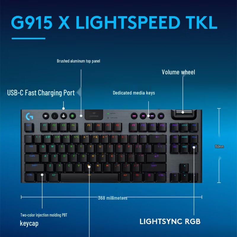 Logitech G915 X LIGHTSPEED TKL Low-Profile Gaming Keyboard