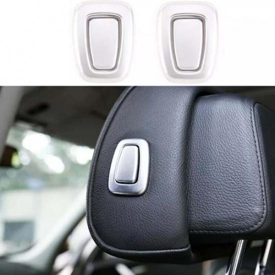 2006-2010 Fit For BMW X3 E83 Seat Headrest Adjust Button Ring Trim Matte Silver