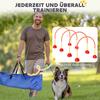4-Piece Dog Agility Training Equipment with 4 Adjustable Width Doors, Bag, for Garden, Orange