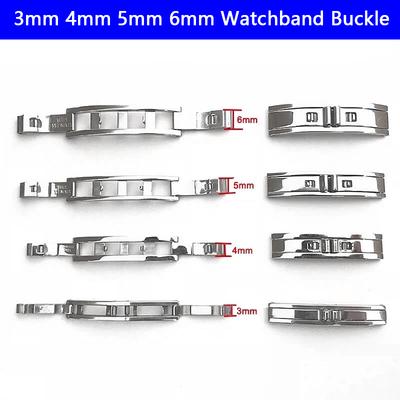 Schmetterlings-Uhrenschließe 3mm 4mm 5mm 6mm Edelstahl Doppeldruck-Faltschließe Uhrenarmband-Knöpfe Uhrenarmband-Schnallen Zubehör