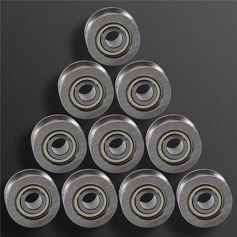 50 Pièces Roulement à Gorge en U U624ZZ Acier au Carbone Durable Roulement à Billes à Gorge en V Poulie Pour Piste de Guidage Systèmes de Mouvement Linéaire-B61B