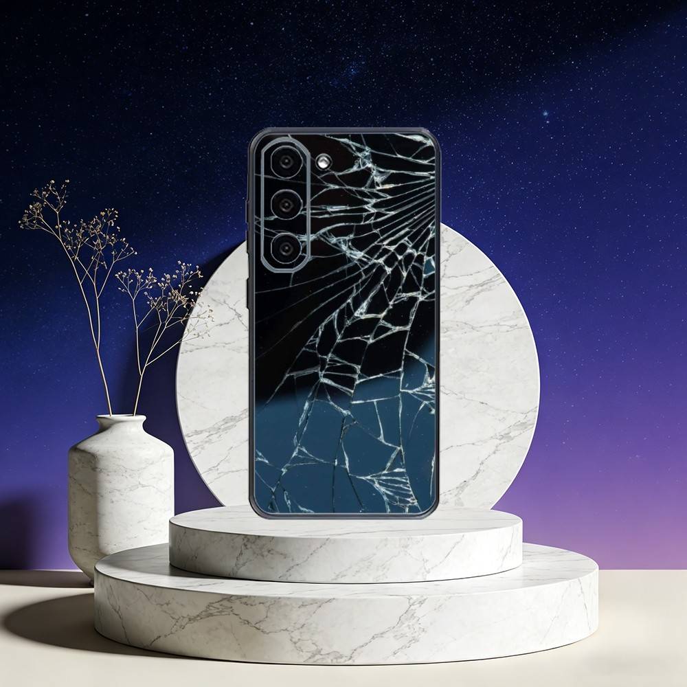 3D Vision Glass Shards Phone Case For Samsung Galaxy A73,A72,A71,A70,A53,A52,A51,Others Soft Black Cover