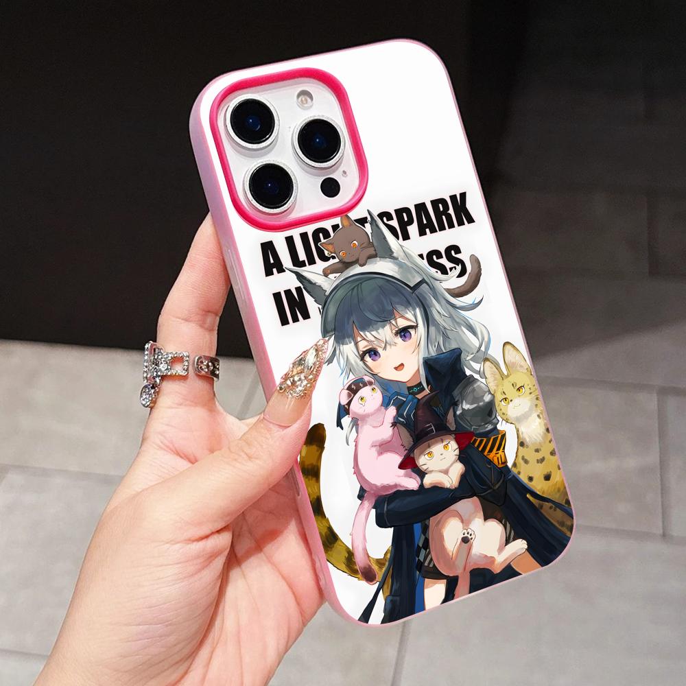 Arknights Grani Jelly Double layer Rose Red Mobile Phone Case for iPhone 17 16 15 14 13 12 11 Air Pro Max Plus Protective