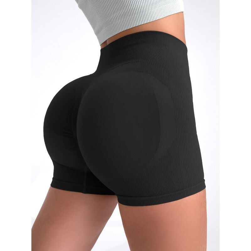 

Summer Sexy Peach Buttock Lifting Sports Yoga Shorts Women s High Waist Belly Holding European and American Fitness Three-Point Hot Pants Breathable Black XS