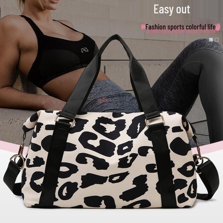 Lightweight Large Capacity Cow Print Travel Duffle Bag for Short Business Trips and Gym Use