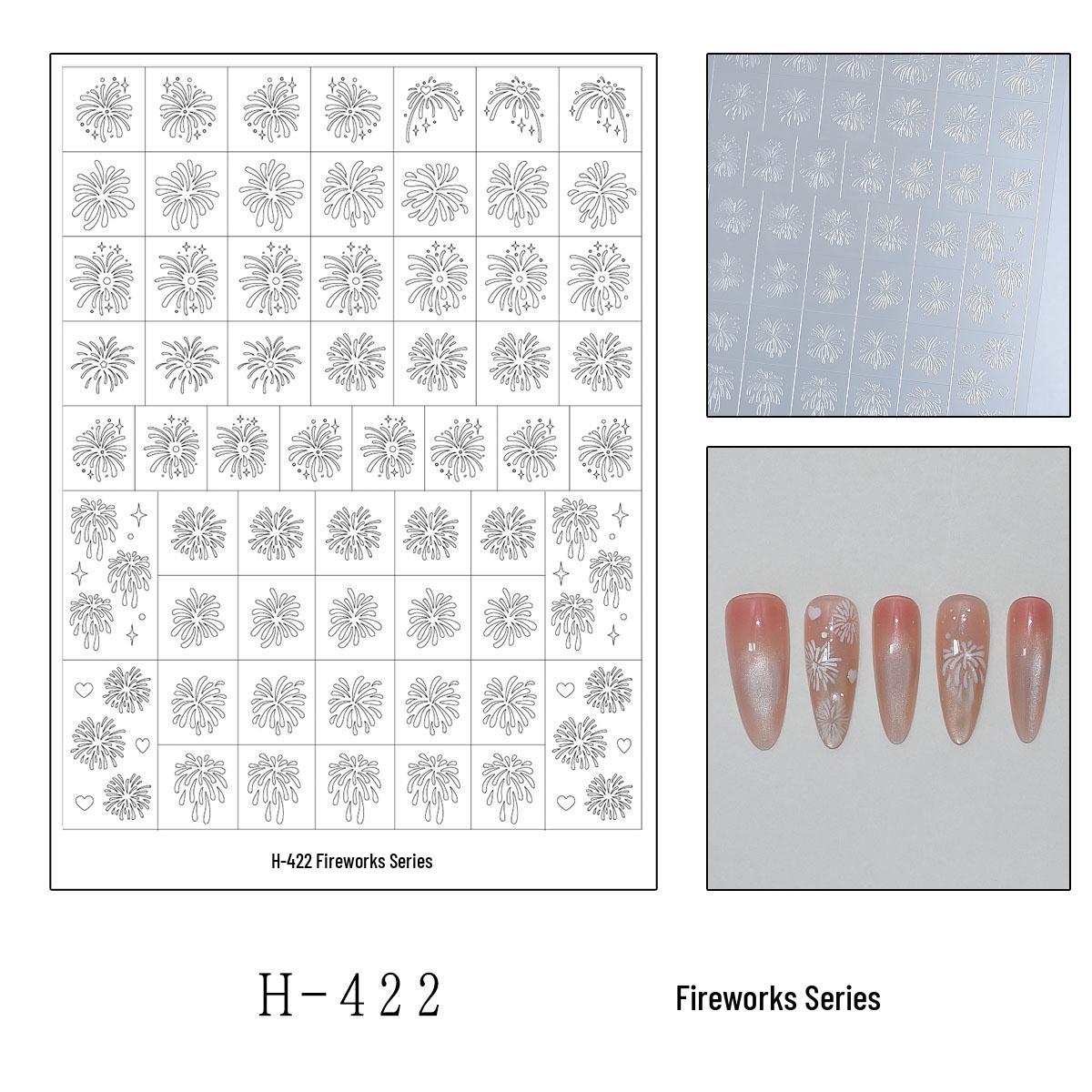Transparent Snowflake Nail Stickers – Christmas Fireworks Design Adhesive Decorations