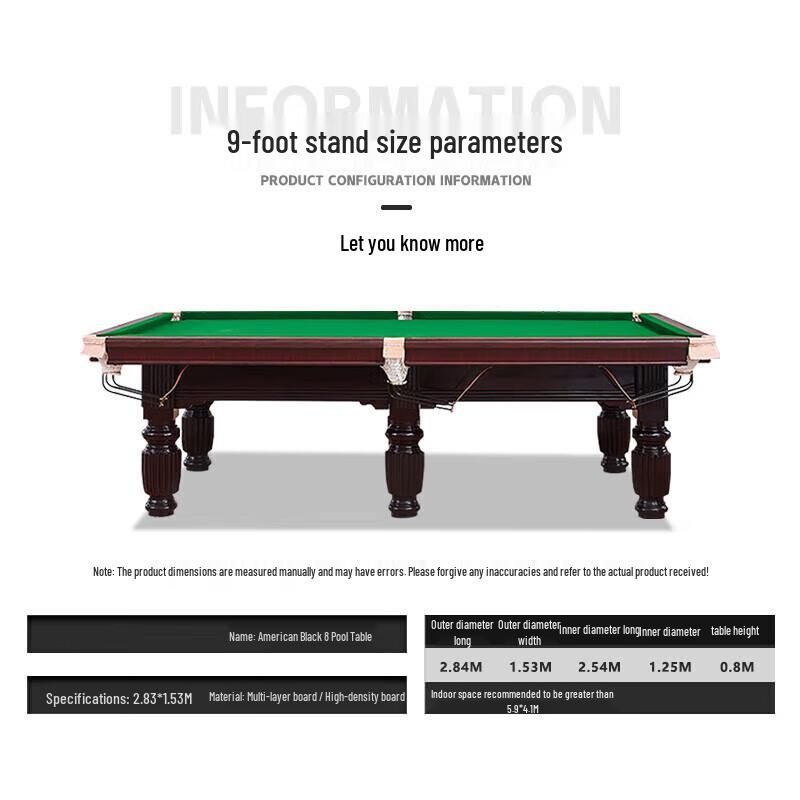 Naipin Standard Chinese 8-Ball Billiard Table