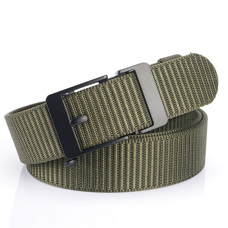 Automatic Buckle Belt Men s Fashionable Canvas Casual Denim Work Pants Waist Toothless Non-porous Nylon 120cm