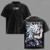Killua Zoldyck Print T-shirt Anime Hunter X Hunter Clothing Men Women Cotton Tshirts Washed T Shirt Harajuku Casual Loose Tops