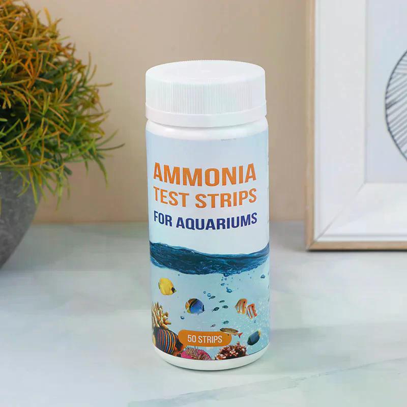 50 Unidades/Botella Tiras Rápidas para Prueba de Calidad del Agua Nitrógeno Amoniacal Acuario Bienestar Kit de Papel de Tiras Rápidas para Prueba de Calidad del Agua