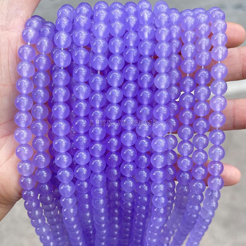 Natural Stone Sea Blue Chalcedony Beads Round Loose Spacer 6 8 10mm Pick Size For Jewelry Making Necklace Bracelet Accessory