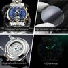 OLEVS 9910 Tourbillon Automatic Watch for Men Luxury Skeleton Men's Mechanical Wristwatch Stainless Steel Top Original Man Watch