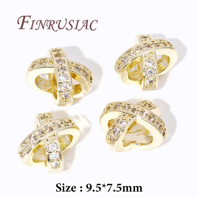 18K Gold Plated Metal Bead Separators For Bracelets,Weave Pattern Beads,Spacer Beads For Jewelry Making DIY Accessories