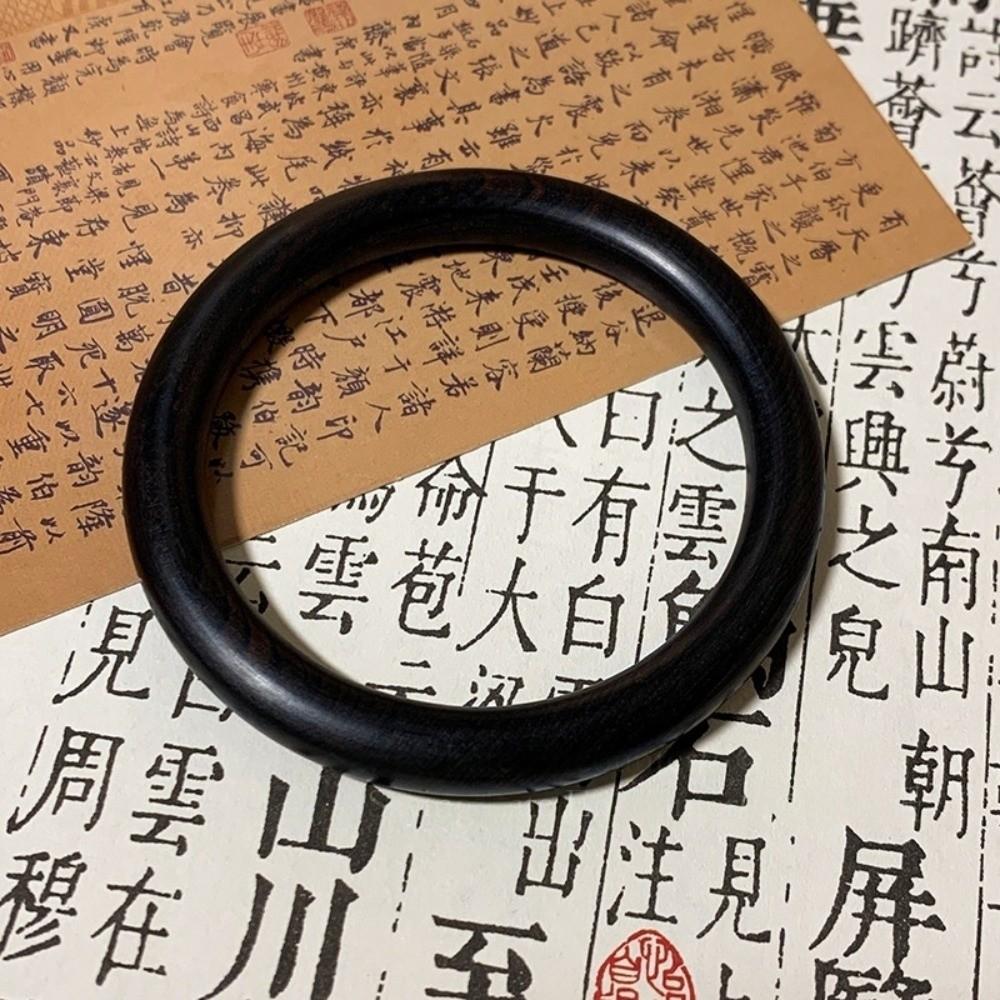 Chinese Ethnic Style Sandalwood Bracelet Minority Design Retro Hand Ring Sandalwood Bangle  Student