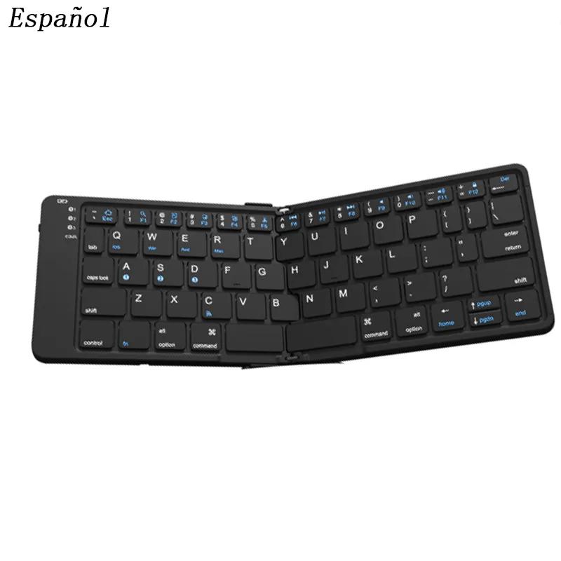 Foldable Bluetooth Keyboard Wireless Folding Keyboard for iPhone Ipad Smartphone Mini Rechargeable Travel Keyboard Russia/Korea